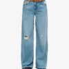 Jeans mit weitem Bein und unversäubertem Saum