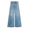 Jeans mit weitem Bein und unversäubertem Saum