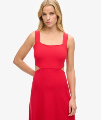 Jersey-Midi-Kleid mit Ausschnitt