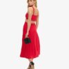 Jersey-Midi-Kleid mit Ausschnitt