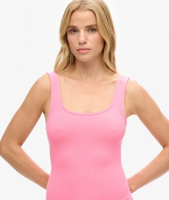Jersey-Minikleid mit quadratischem Ausschnitt