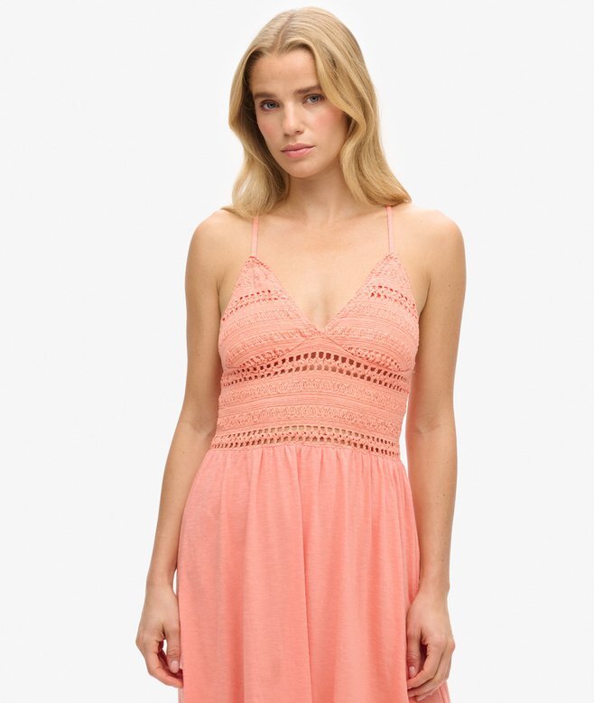 Jersey-Spitzen-Maxikleid Jersey-Spitzen-Maxikleid