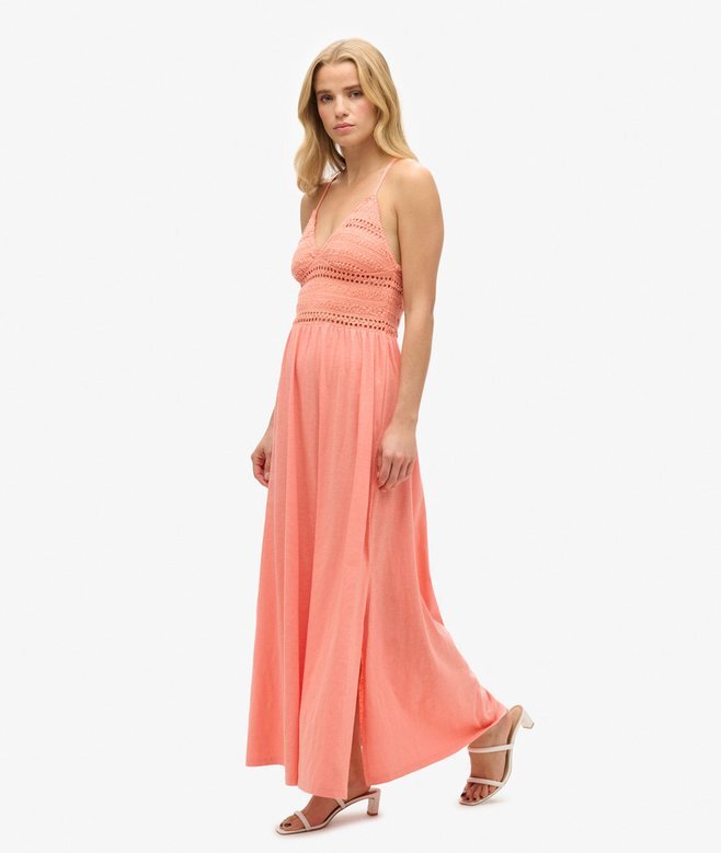 Jersey-Spitzen-Maxikleid Jersey-Spitzen-Maxikleid