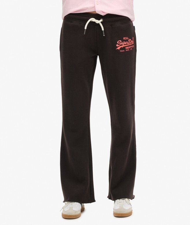 Jogginghose mit niedrigem Bund und ausgestelltem Bein sowie Neon-Vintage-Logo Jogginghose mit niedrigem Bund und ausgestelltem Bein sowie Neon-Vintage-Logo