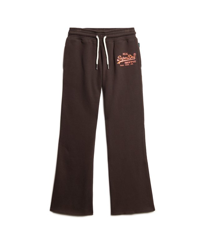 Jogginghose mit niedrigem Bund und ausgestelltem Bein sowie Neon-Vintage-Logo Jogginghose mit niedrigem Bund und ausgestelltem Bein sowie Neon-Vintage-Logo