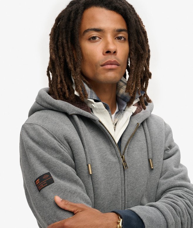 Kapuzenpullover mit Reißverschluss und Borg-Futter Kapuzenpullover mit Reißverschluss und Borg-Futter