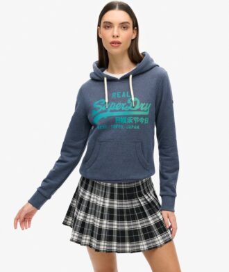 Kapuzenpullover mit ton-in-ton Vintage-Logo Kapuzenpullover mit ton-in-ton Vintage-Logo