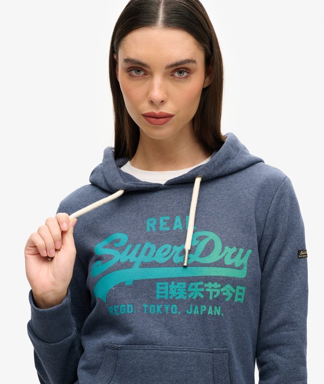 Kapuzenpullover mit ton-in-ton Vintage-Logo Kapuzenpullover mit ton-in-ton Vintage-Logo