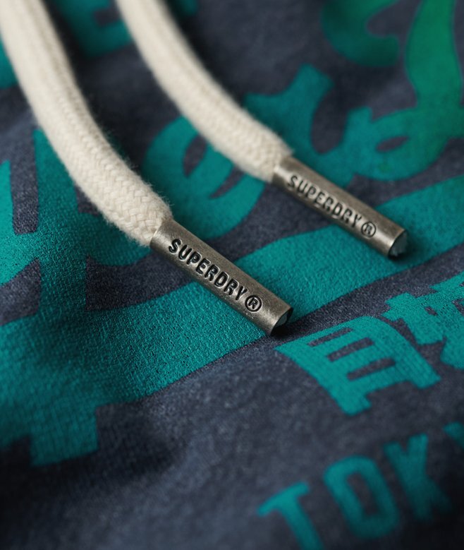 Kapuzenpullover mit ton-in-ton Vintage-Logo Kapuzenpullover mit ton-in-ton Vintage-Logo