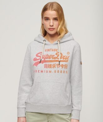 Kapuzenpullover mit tonaler Vintage-Logo-Grafik