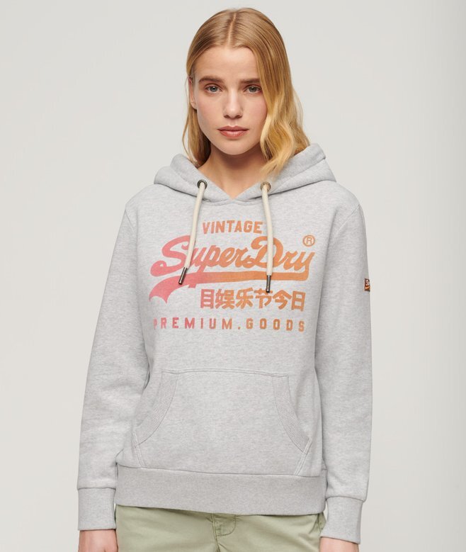 Kapuzenpullover mit tonaler Vintage-Logo-Grafik Kapuzenpullover mit tonaler Vintage-Logo-Grafik