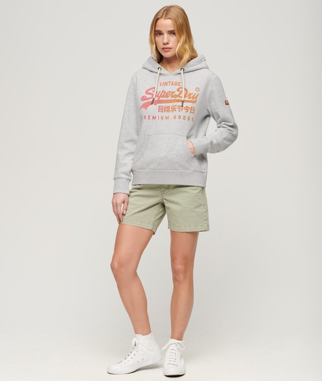 Kapuzenpullover mit tonaler Vintage-Logo-Grafik Kapuzenpullover mit tonaler Vintage-Logo-Grafik