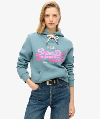 Kapuzenpullover mit verziertem Vintage-Logo