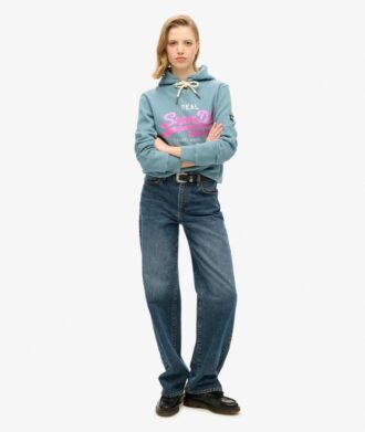 Kapuzenpullover mit verziertem Vintage-Logo