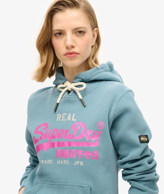 Kapuzenpullover mit verziertem Vintage-Logo Kapuzenpullover mit verziertem Vintage-Logo