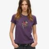 Kleines, figurbetontes Tattoo-Strass-T-Shirt