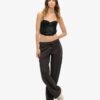Korsett-Oberteil aus Satin und Mesh-Spitze