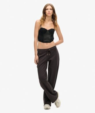 Korsett-Oberteil aus Satin und Mesh-Spitze Korsett-Oberteil aus Satin und Mesh-Spitze