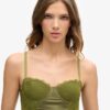 Korsett-Oberteil aus Satin und Mesh-Spitze