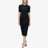 Kurzärmeliges Midi-Jersey-Kleid