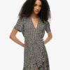 Kurzärmeliges Mini-Wickelkleid mit Print