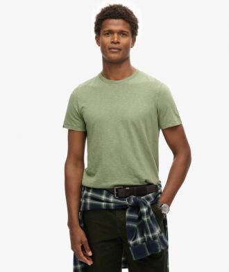 Kurzärmeliges Slub-T-Shirt mit Rundhalsausschnitt