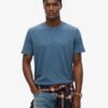 Kurzärmeliges Slub-T-Shirt mit Rundhalsausschnitt Kurzärmeliges Slub-T-Shirt mit Rundhalsausschnitt