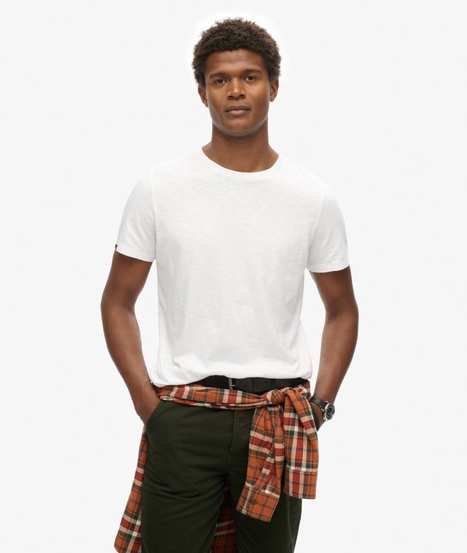 Kurzärmeliges Slub-T-Shirt mit Rundhalsausschnitt Kurzärmeliges Slub-T-Shirt mit Rundhalsausschnitt
