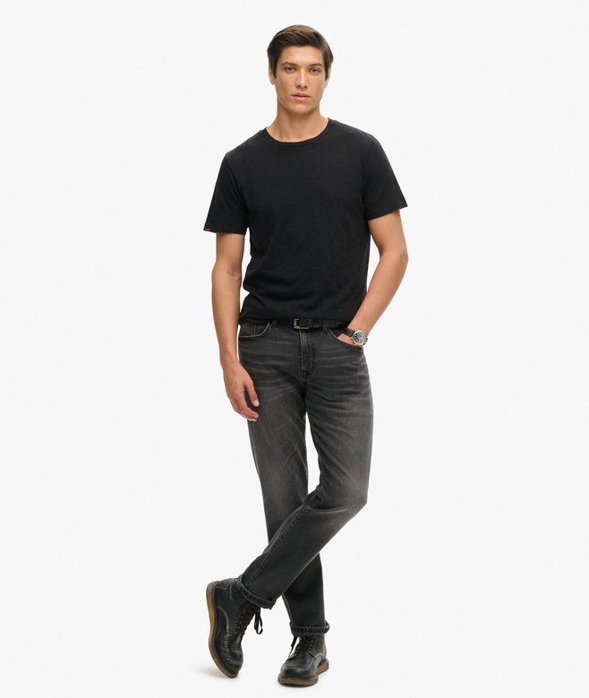 Kurzärmeliges Slub-T-Shirt mit Rundhalsausschnitt Kurzärmeliges Slub-T-Shirt mit Rundhalsausschnitt
