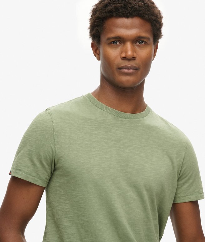 Kurzärmeliges Slub-T-Shirt mit Rundhalsausschnitt Kurzärmeliges Slub-T-Shirt mit Rundhalsausschnitt
