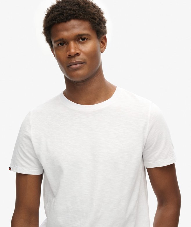 Kurzärmeliges Slub-T-Shirt mit Rundhalsausschnitt Kurzärmeliges Slub-T-Shirt mit Rundhalsausschnitt