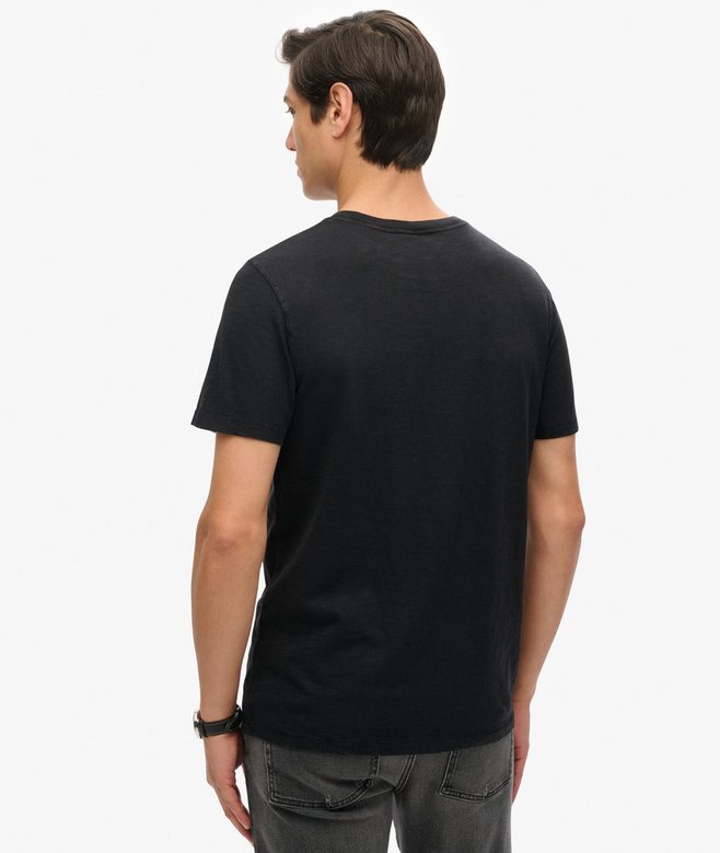 Kurzärmeliges Slub-T-Shirt mit Rundhalsausschnitt Kurzärmeliges Slub-T-Shirt mit Rundhalsausschnitt