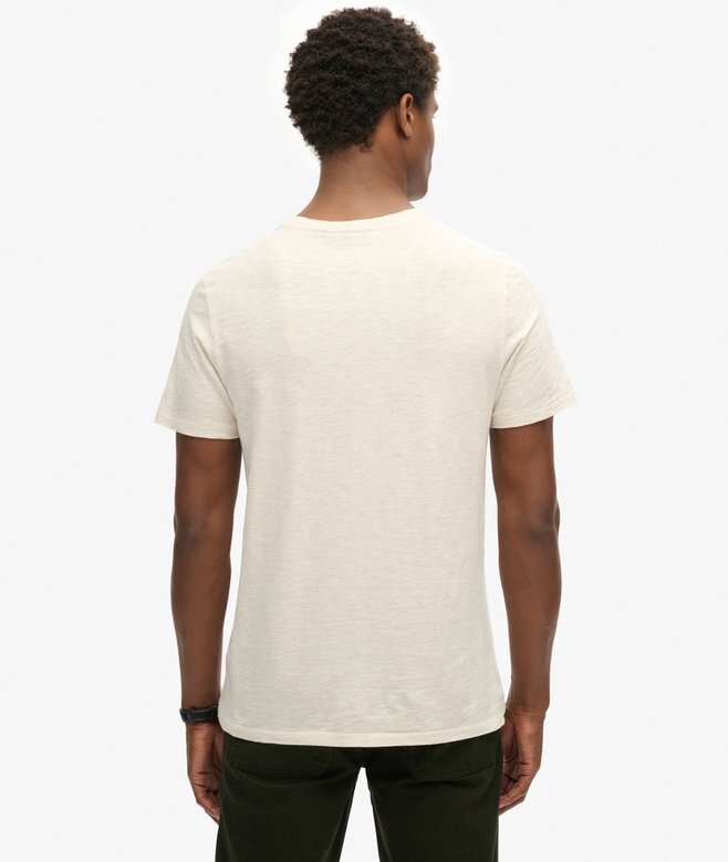 Kurzärmeliges Slub-T-Shirt mit Rundhalsausschnitt Kurzärmeliges Slub-T-Shirt mit Rundhalsausschnitt