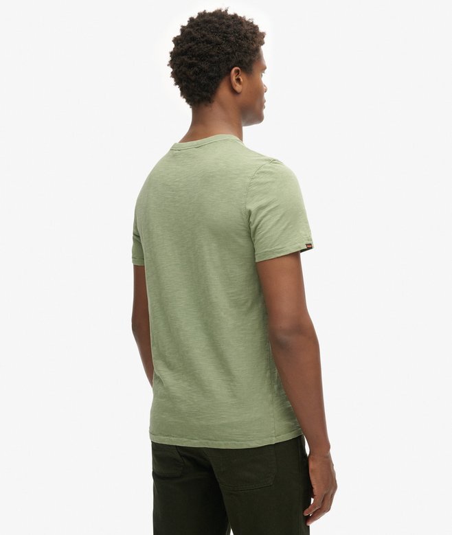 Kurzärmeliges Slub-T-Shirt mit Rundhalsausschnitt Kurzärmeliges Slub-T-Shirt mit Rundhalsausschnitt