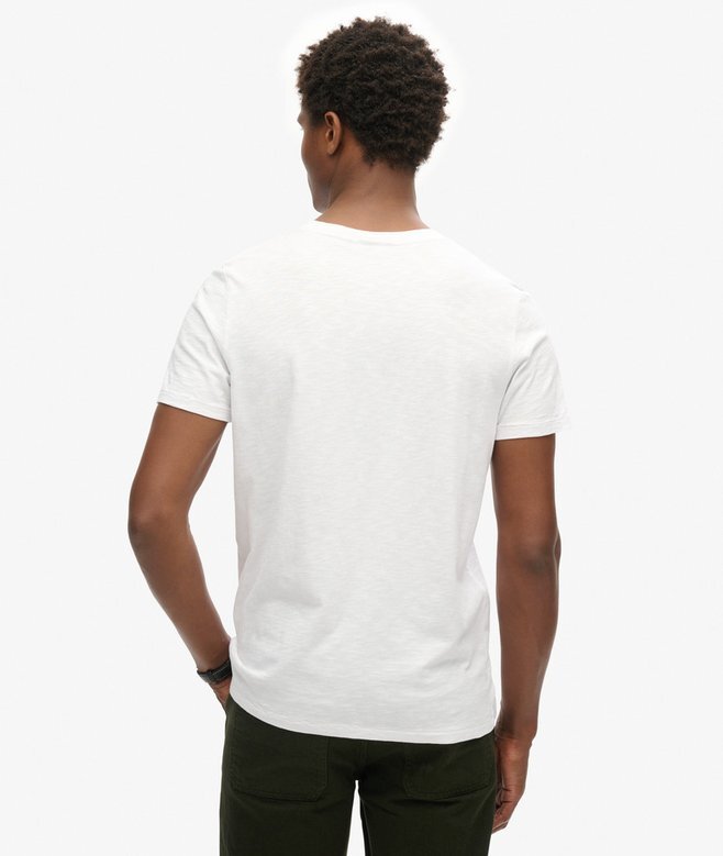 Kurzärmeliges Slub-T-Shirt mit Rundhalsausschnitt Kurzärmeliges Slub-T-Shirt mit Rundhalsausschnitt