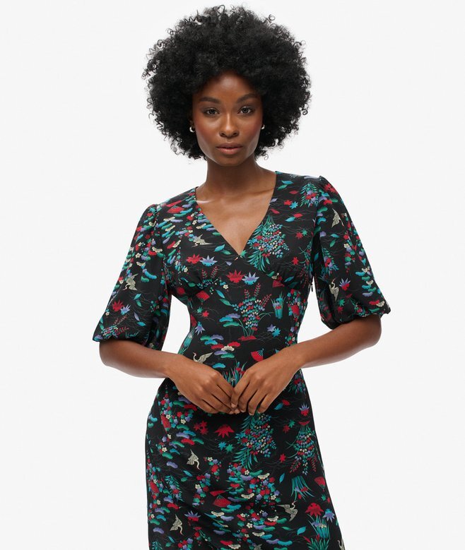 Kurzärmeliges, transparentes Midikleid Kurzärmeliges, transparentes Midikleid