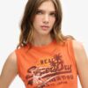 La Vintage Logo Graphic Slim Vest Top