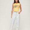 La Vintage Logo Graphic Slim Vest Top