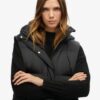 Lange Hooded Puffer-Weste Lange Hooded Puffer-Weste