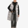 Lange, wattierte Hooded-Weste
