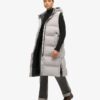 Lange, wattierte Hooded-Weste