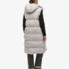 Lange, wattierte Hooded-Weste