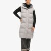 Lange, wattierte Hooded-Weste