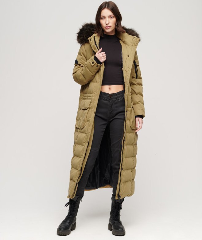 Langer Hooded Parka aus Kunstfell Langer Hooded Parka aus Kunstfell