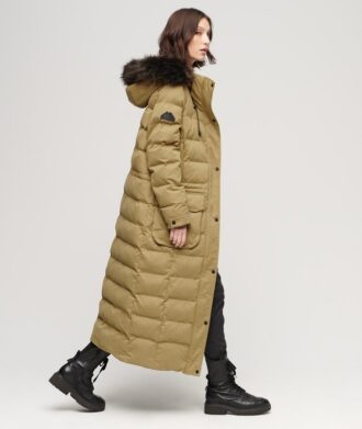 Langer Hooded Parka aus Kunstfell