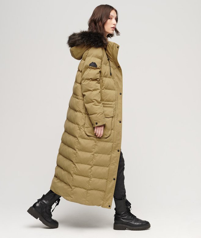 Langer Hooded Parka aus Kunstfell Langer Hooded Parka aus Kunstfell