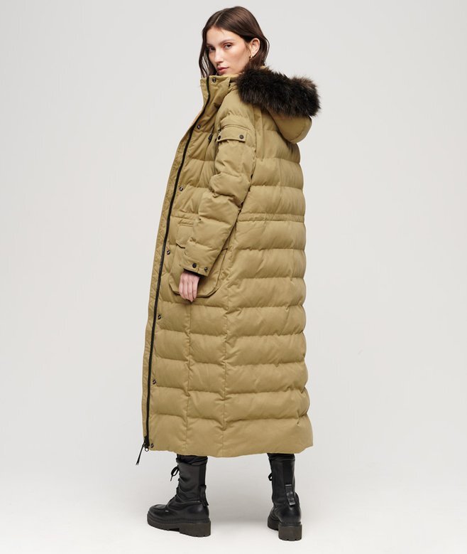 Langer Hooded Parka aus Kunstfell Langer Hooded Parka aus Kunstfell