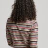 Langärmliges Crop-Top mit Vintage-Streifen aus Organic Cotton