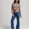 Langärmliges Crop-Top mit Vintage-Streifen aus Organic Cotton