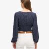 Langärmliges, gewebtes Crop-Top Langärmliges, gewebtes Crop-Top
